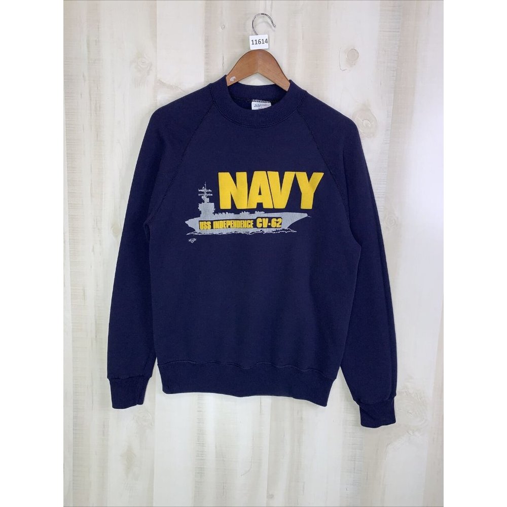 Vintage 80s-90s Santee Sweats Navy USS Independence CV 62 Sweatshirt Lrg